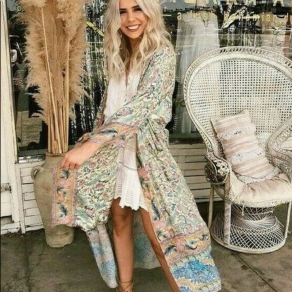 Bohemian Floral Kimono Maxi Duster ~ Gorgeous - Picture 6 of 8